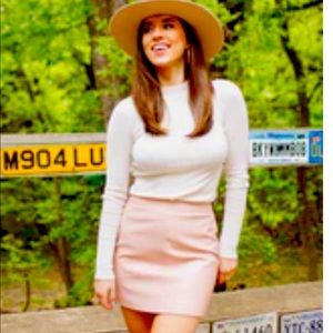 Buddy Love Vegan Leather Pink Blush Skirt Small